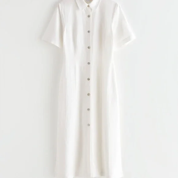 NWT & Other Stories Stockholm Atelier | Shell Button Shirt Midi Dress White - Picture 3 of 10